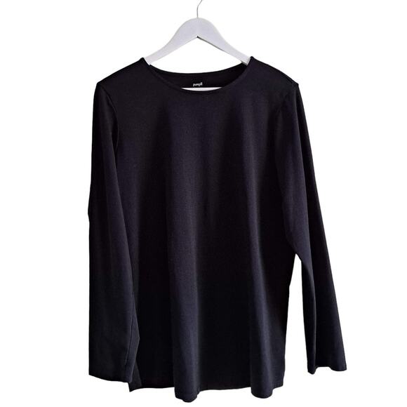 PureJill Womens Black Long Sleeve Crewneck Tee - Size XL - Picture 1 of 11